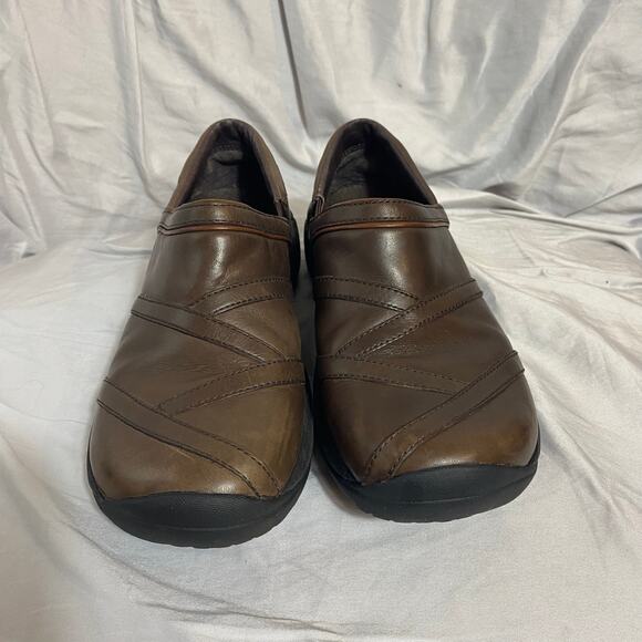 Merrell Encore Eclipse Brown Leather Clog Loafer 7 Comfort Ortholite Work Nurse‎ - Picture 5 of 9